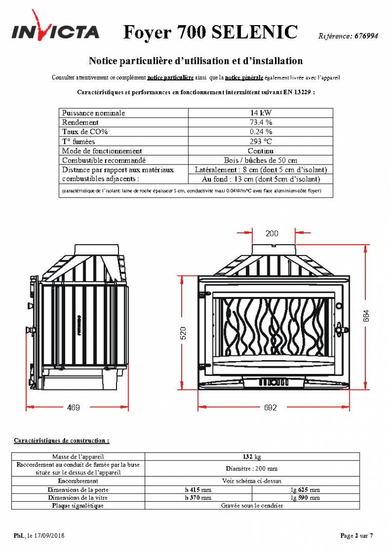 Горивна камера Invicta Selenic 700